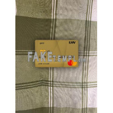 United Kingdom LHV bank fake Mastercard gold photolook template PSD, scan and photo-realistic look