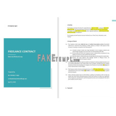 fake free basic freelance contract Word and PDF template