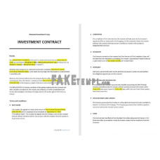 fake free basic investment contract Word and PDF template