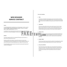 fake web designer contract Word and PDF template