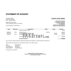 fake bank statement of account Word and PDF template