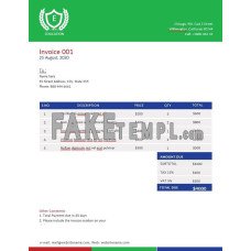 A4 Education fake Invoice Word and PDF template