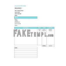 Accounting Service fake Invoice Word and PDF template