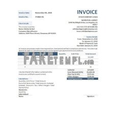 Advertising Agency fake Invoice Word and PDF template