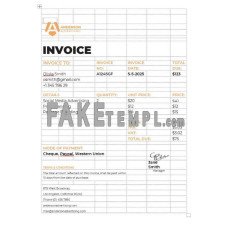 Advertising agency fake Invoice Word and PDF template, version 2