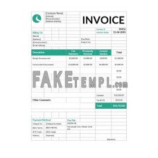 Architect fake Invoice Word and PDF template