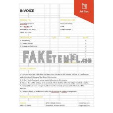 Art Director fake Invoice Word and PDF template