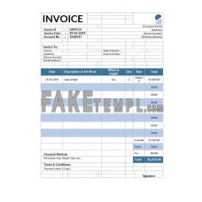 Artist fake Invoice Word and PDF template