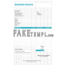 Basic business fake Invoice Word and PDF template