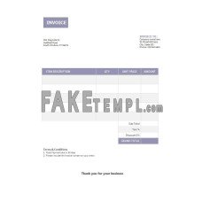 Basic fake Invoice Word and PDF template