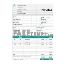 Basic proforma fake Invoice Word and PDF template