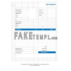 Basic Tax fake Invoice Word and PDF template