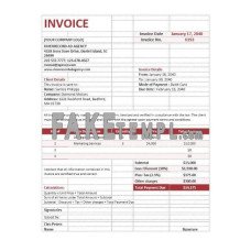 Blank Advertising Agency fake Invoice Word and PDF template