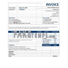 Blank Agency fake Invoice Word and PDF template