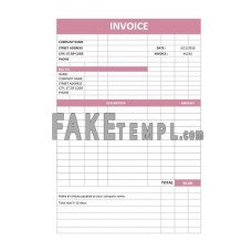 Blank service fake Invoice Word and PDF template