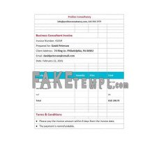 Business Consultant fake Invoice Word and PDF template