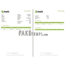 Canada Shopify tax fake Invoice Word and PDF template