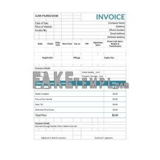 Car purchase fake Invoice Word and PDF template