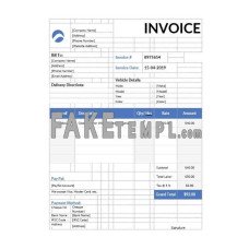 Car Wash fake Invoice Word and PDF template