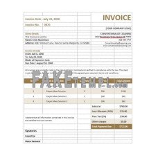 Carpet Cleaning Service fake Invoice Word and PDF template