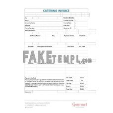 Catering Service fake Invoice Word and PDF template