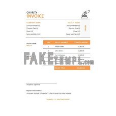 Charity fake Invoice Word and PDF template