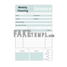 Commercial Cleaning fake Invoice Word and PDF template