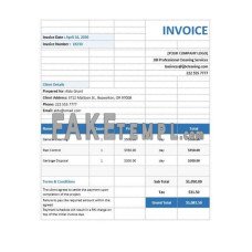 Commercial Cleaning Service fake Invoice Word and PDF template