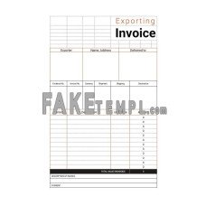 Commercial Export fake Invoice Word and PDF template