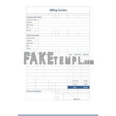 Dining fake Invoice Word and PDF template