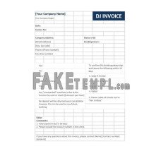 Dj fake Invoice Word and PDF template