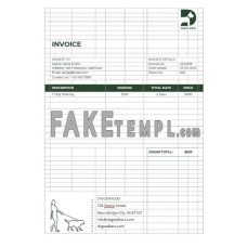 Dog Walker fake Invoice Word and PDF template