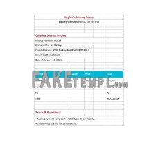 Editable Catering Service fake Invoice Word and PDF template