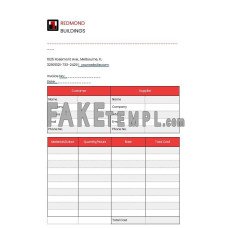 Editable Construction fake Invoice Word and PDF template