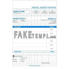 Editable Travel Agency fake Invoice Word and PDF template