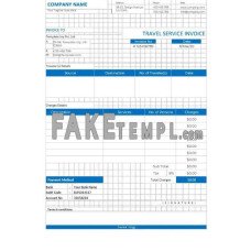 Editable Travel Service fake Invoice Word and PDF template