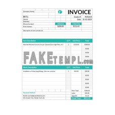 Electrical contractor fake Invoice Word and PDF template