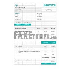 Electrical Work Order fake Invoice Word and PDF template