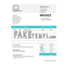 Equipment fake Invoice Word and PDF template