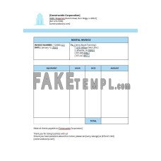 Equipment Rental fake Invoice Word and PDF template