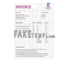 Event Planner fake Invoice Word and PDF template