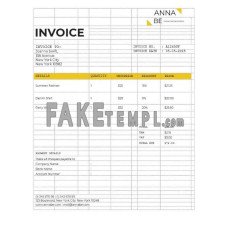 Fashion Designer fake Invoice Word and PDF template