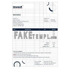 Financial advisor fake Invoice Word and PDF template