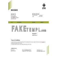 Fitness Trainer Coach fake Invoice Word and PDF template