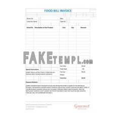 Food Bill fake Invoice Word and PDF template