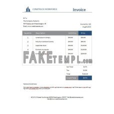 Free Architecture fake Invoice Word and PDF template