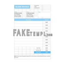 Free Basic fake Invoice Word and PDF template