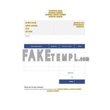 Free Blank fake Invoice Word and PDF template