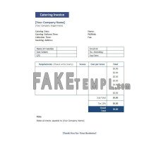 Free Catering fake Invoice Word and PDF template