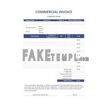 Free Commercial fake Invoice Word and PDF template